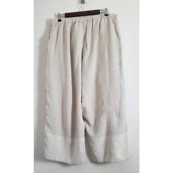 Pure Jill Beige Linen Blend‎ Draped Pants Womens Sz Large Lagenlook - Picture 2 of 6